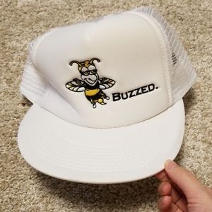 White bee trucker hat